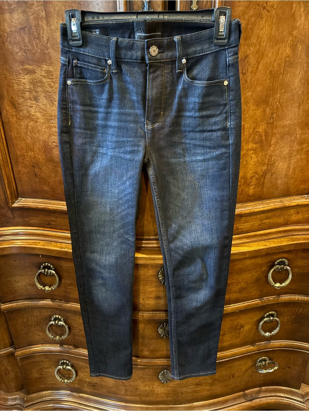 White House Black Market Dark Indigo High-Rise Skinny Jeans
